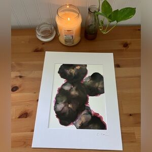 New Original Signed Artwork Alcohol Ink on Paper 166